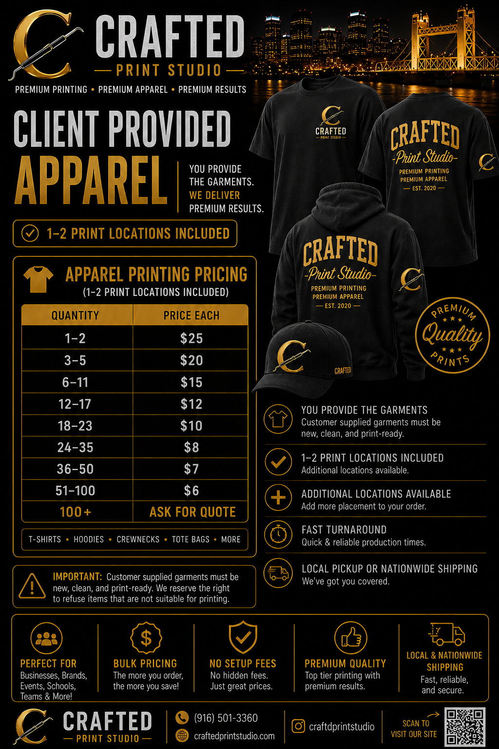 Custom T Shirt/Hoodie - Client Provided Apparel